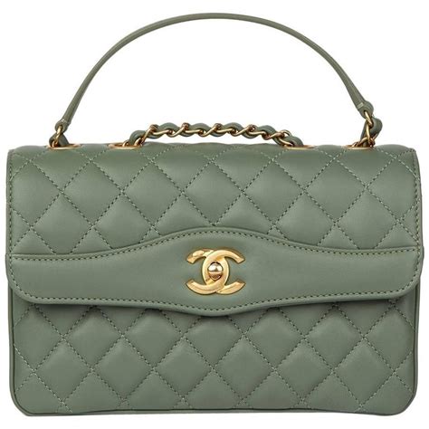 chanel green classic flap|authentic Chanel classic flap bag.